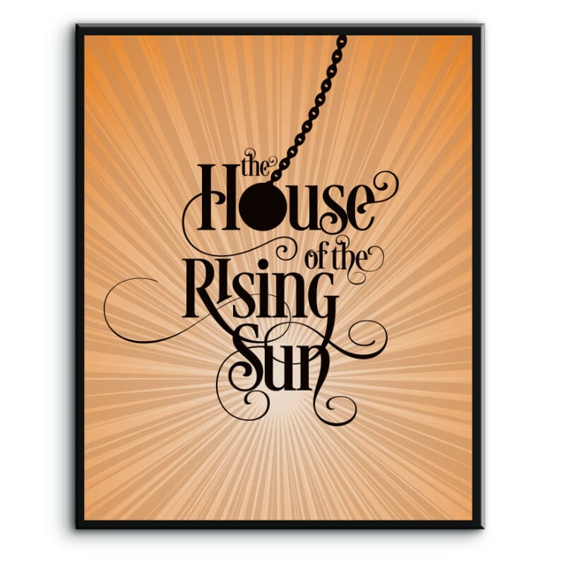 House of the Rising Sun by The Animals - 60s Song Lyric Art Song Lyrics Art Song Lyrics Art 8x10 Plaque Mount 