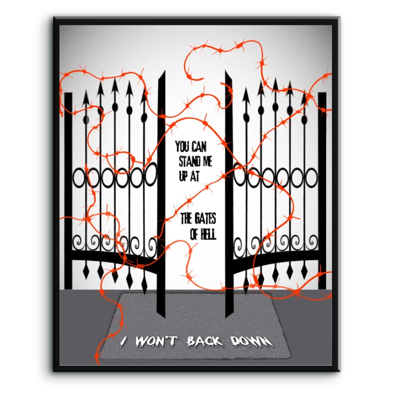 I Won't Back Down by Tom Petty - Song Lyric Art Music Print Song Lyrics Art Song Lyrics Art 8x10 Plaque Mount 