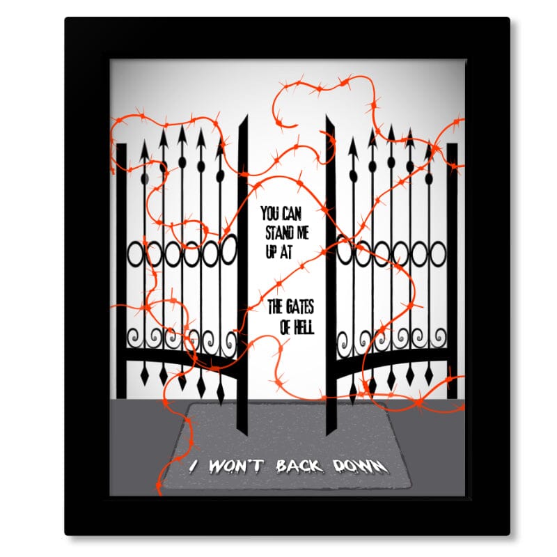 I Won't Back Down by Tom Petty - Song Lyric Art Music Print Song Lyrics Art Song Lyrics Art 8x10 Framed Print (without Mat) 