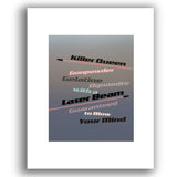 Killer Queen by Queen - Song Lyrics Inspired Art Wall Decor
