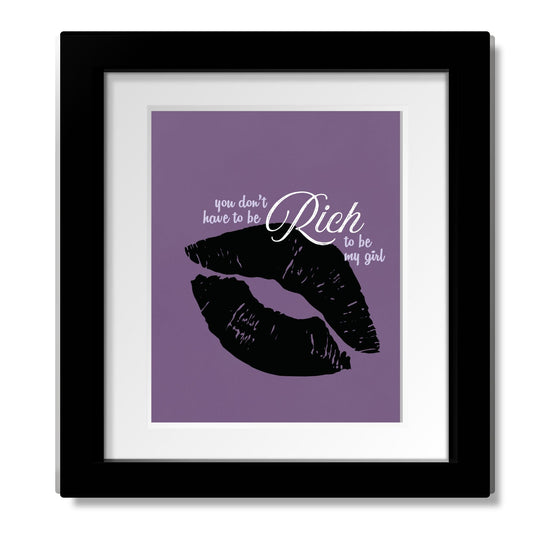 Kiss by Prince - Classic Rock Memorabilia Song Lyric Art Song Lyrics Art Song Lyrics Art 8x10 Matted and Framed Print 