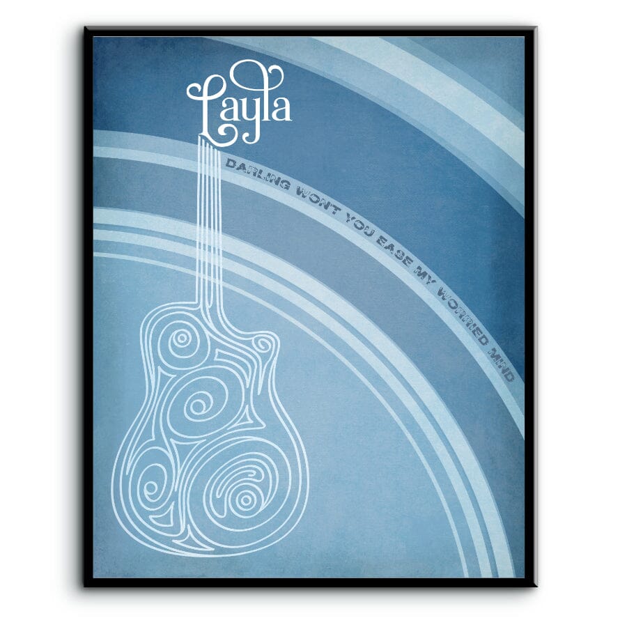 Eric Clapton - Layla - Musical Poster Interpretation - Lyric Wall Art Print