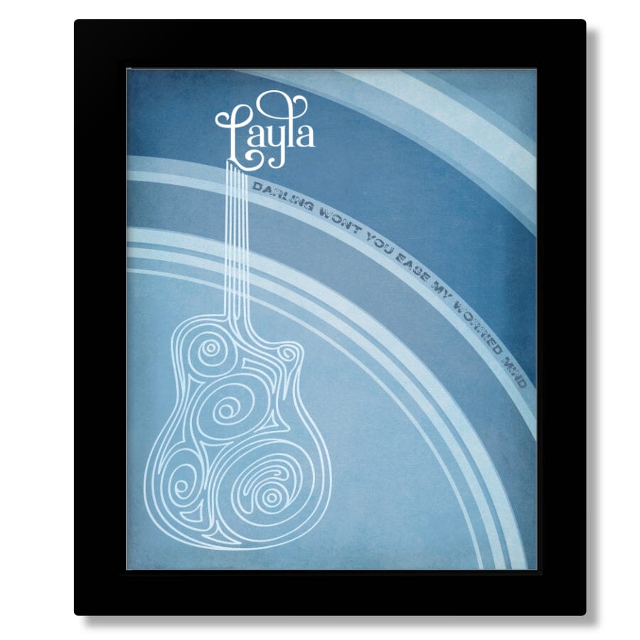 Layla by Eric Clapton - Musical Poster Lyric Wall Art Print Song Lyrics Art Song Lyrics Art 8x10 Framed Print (without Mat) 