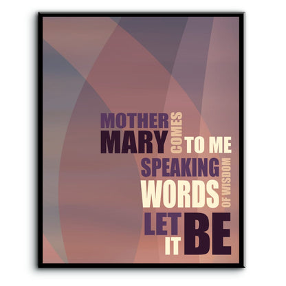 Let It Be by the Beatles - Wall Music Song Lyric Art Print Song Lyrics Art Song Lyrics Art 8x10 Plaque Mount 