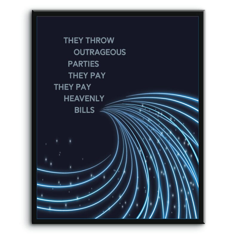 Life in the Fast Lane by the Eagles - Song Lyric Art Print Song Lyrics Art Song Lyrics Art 8x10 Plaque Mount 
