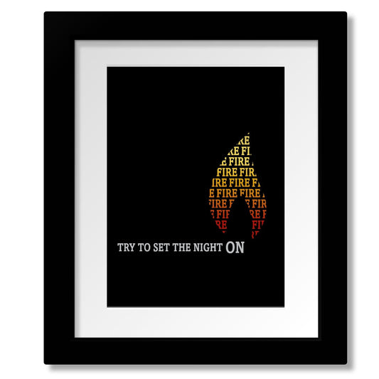 Light my Fire by The Doors - 60s Song Lyric Music Poster Art Song Lyrics Art Song Lyrics Art 8x10 Matted and Framed Print 
