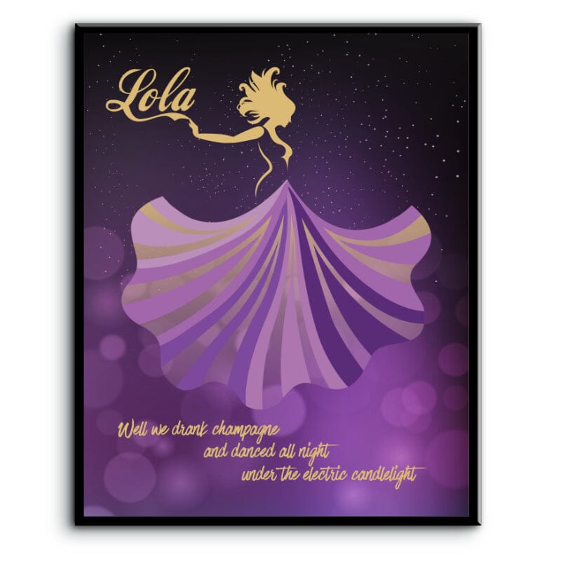 Lola by the Kinks - Classic Rock n' Roll 70s Song Lyric Art
