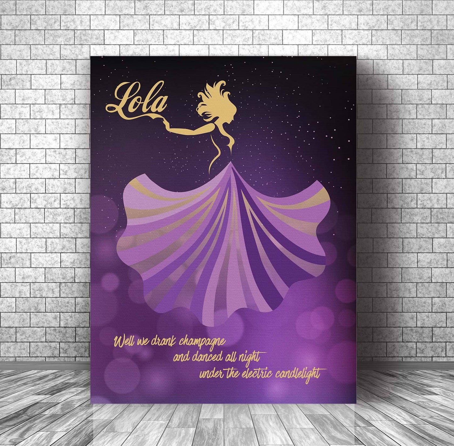 Lola by the Kinks - Classic Rock n' Roll 70s Song Lyric Art Song Lyrics Art Song Lyrics Art 11x14 Canvas Wrap 