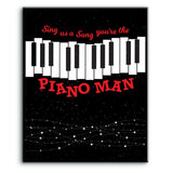 Piano Man by Billy Joel Song Lyric Wall Art Print