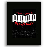 Piano Man by Billy Joel Song Lyric Wall Art Print