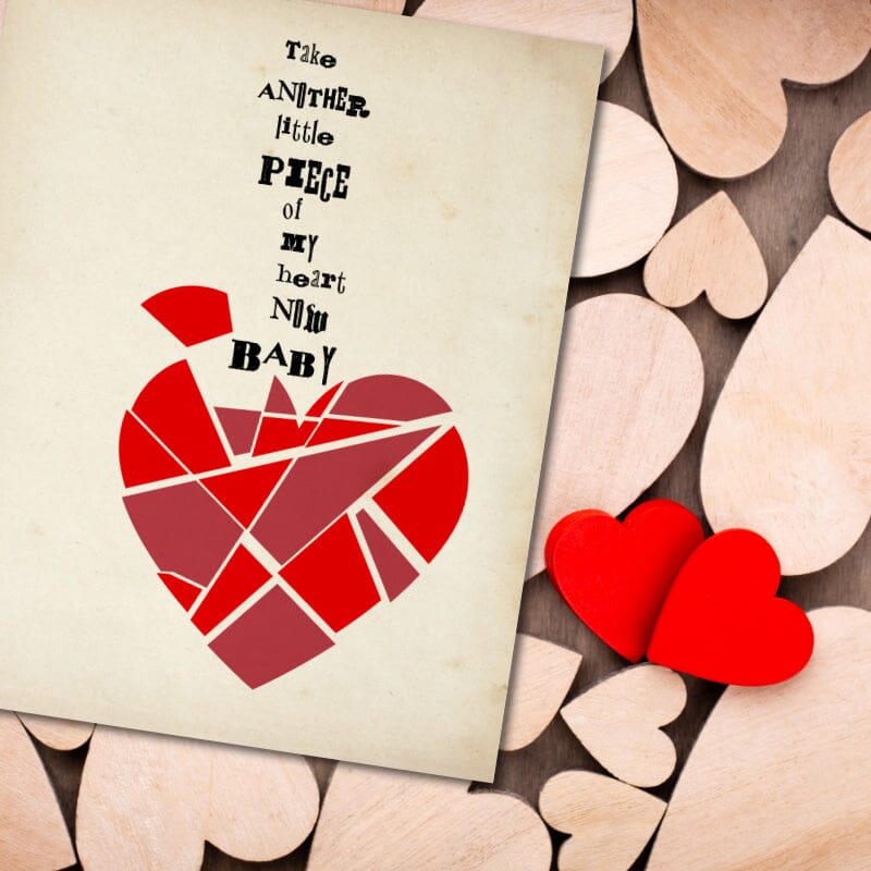 Little Piece of My Heart by Janis Joplin - Song Lyric Decor Song Lyrics Art Song Lyrics Art 8x10 Unframed Print 