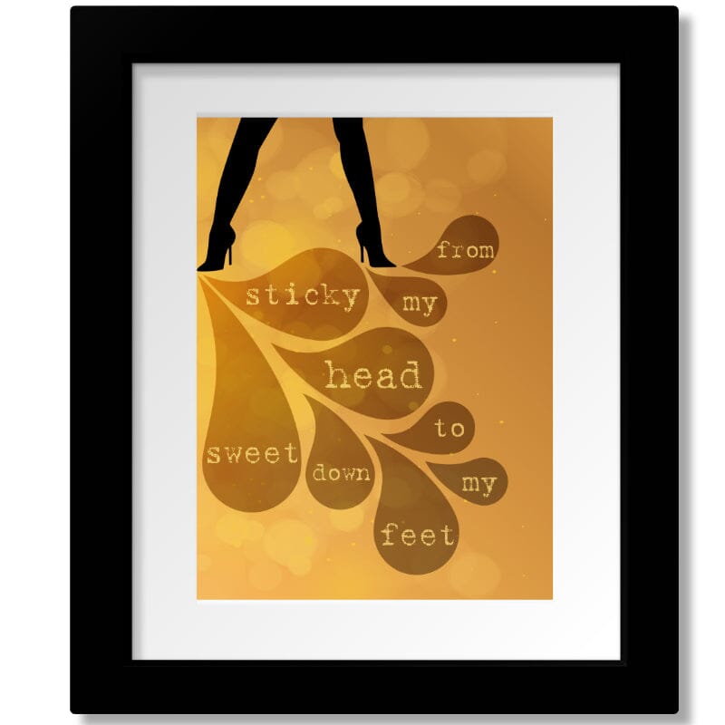 Pour Some Sugar on Me by Def Leppard - Song Lyrics Art Print Song Lyrics Art Song Lyrics Art 8x10 Matted and Framed Print 