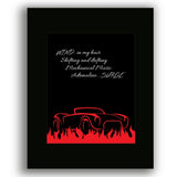 Song Lyrics Art Lyrically Inspired Poster Print - Red Barchetta by Rush