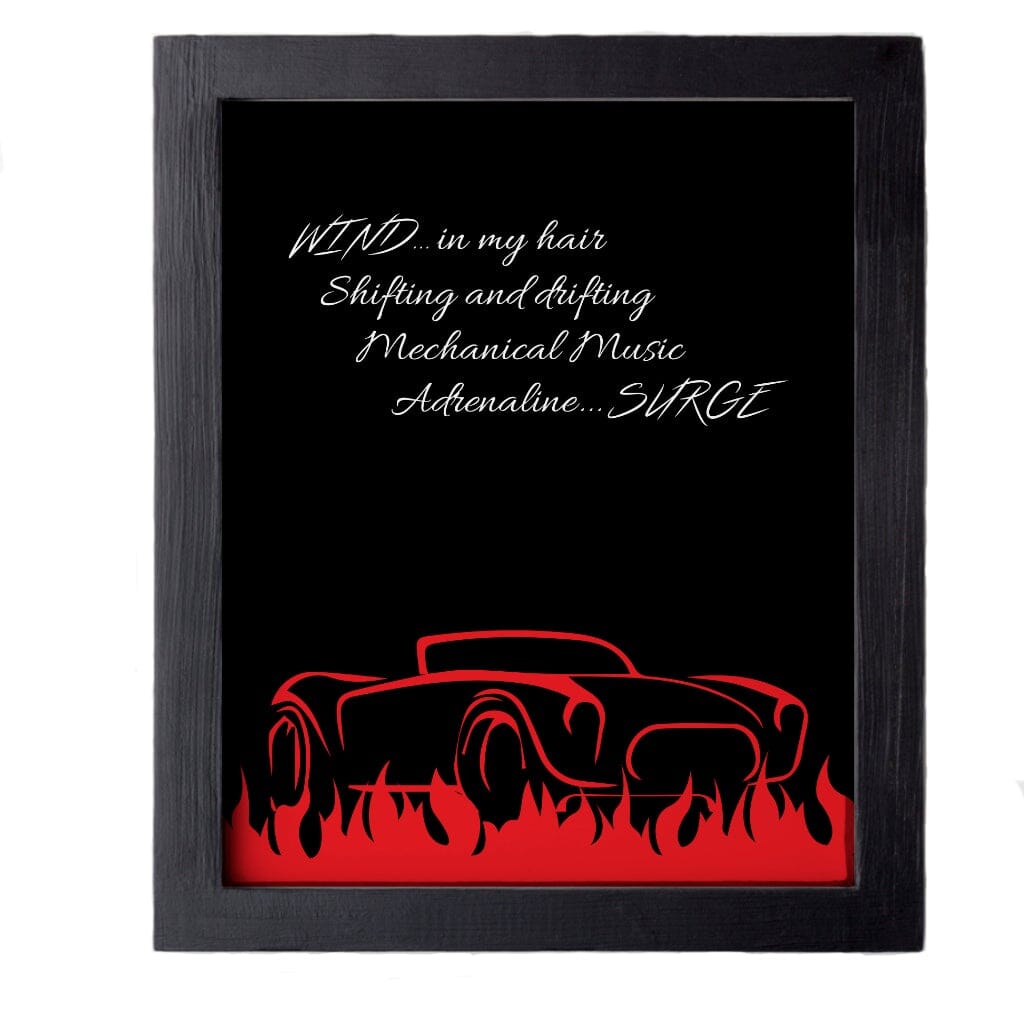 Red Barchetta by Rush - Song Lyric Art Rock Music Print Song Lyrics Art Song Lyrics Art 11x14 Framed Print (No Mat) 