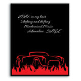 Song Lyrics Art Lyrically Inspired Poster Print - Red Barchetta by Rush