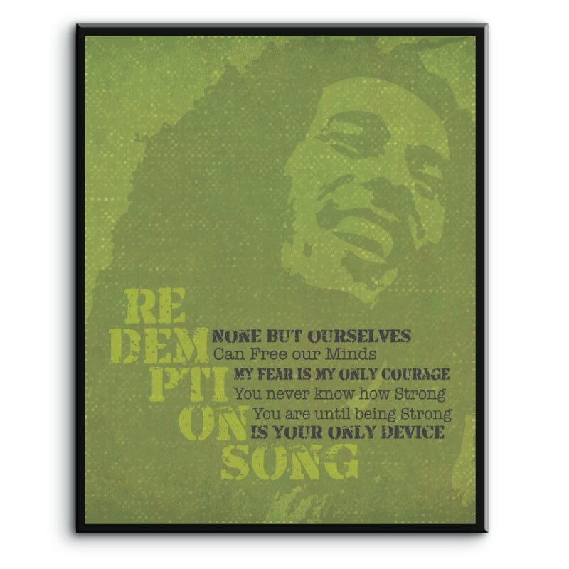 Redemption Song by Bob Marley - Lyric Reggae Inspired Art Song Lyrics Art Song Lyrics Art 8x10 Plaque Mount 