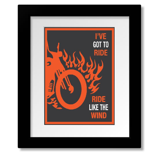 Ride Like the Wind by Christopher Cross - 70s Song Art Print Song Lyrics Art Song Lyrics Art 8x10 White Matted and Framed Print 