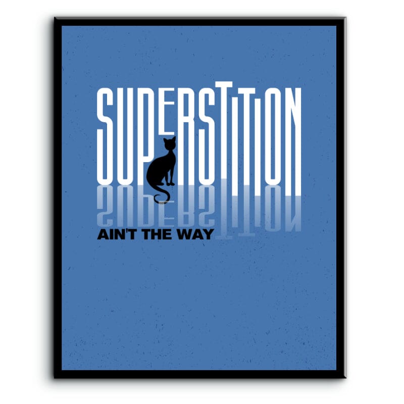 Superstition by Stevie Wonder - Song Lyric Art Music Print Song Lyrics Art Song Lyrics Art 11x14 Plaque Mount 