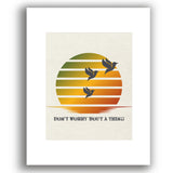 three little birds by Bob Marley Song Lyrics Art Poster Print Wall Hanging