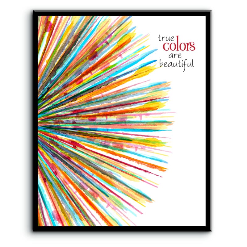 True Colors by Cyndi Lauper - Music Lyric Art Wall Print Song Lyrics Art Song Lyrics Art 8x10 Plaque Mount 