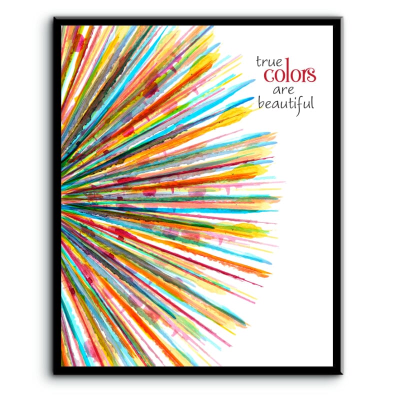 True Colors by Cyndi Lauper - Music Lyric Art Wall Print