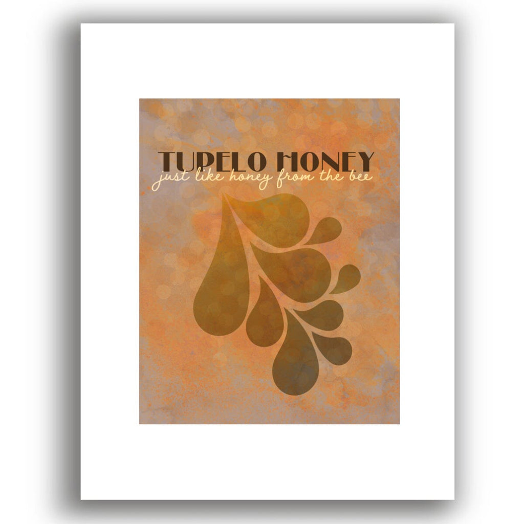 Tupelo Honey by Van Morrison Song Lyrics as Artwork Print Poster Canvas