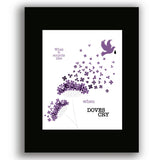 Song Lyrics Wall Art Print Music Poster - When Doves Cry by Prince