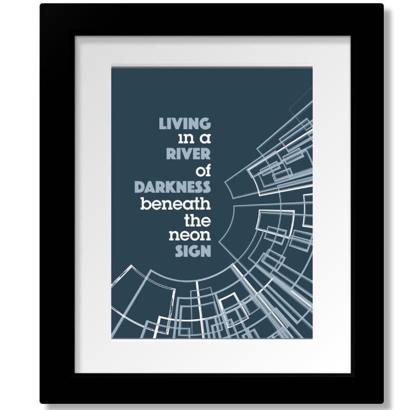 You Belong to the City by Glenn Frey - Song Lyric Music Art Song Lyrics Art Song Lyrics Art 8x10 Matted and Framed Print 