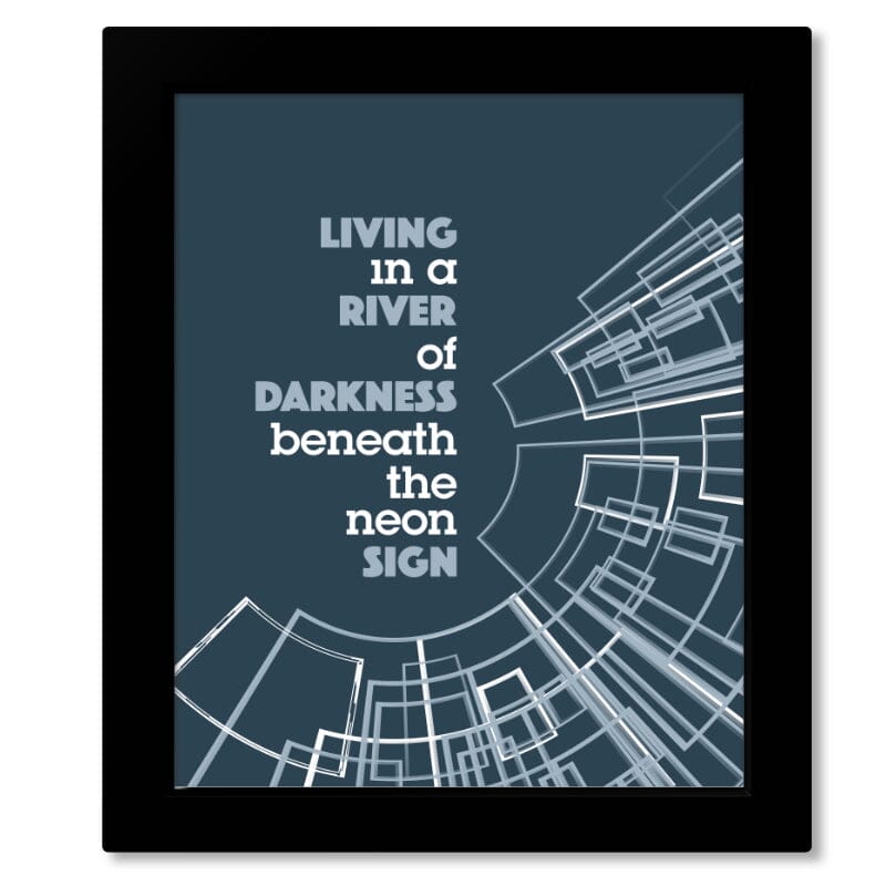 You Belong to the City by Glenn Frey - Song Lyric Music Art Song Lyrics Art Song Lyrics Art 8x10 Framed Print (without Mat) 